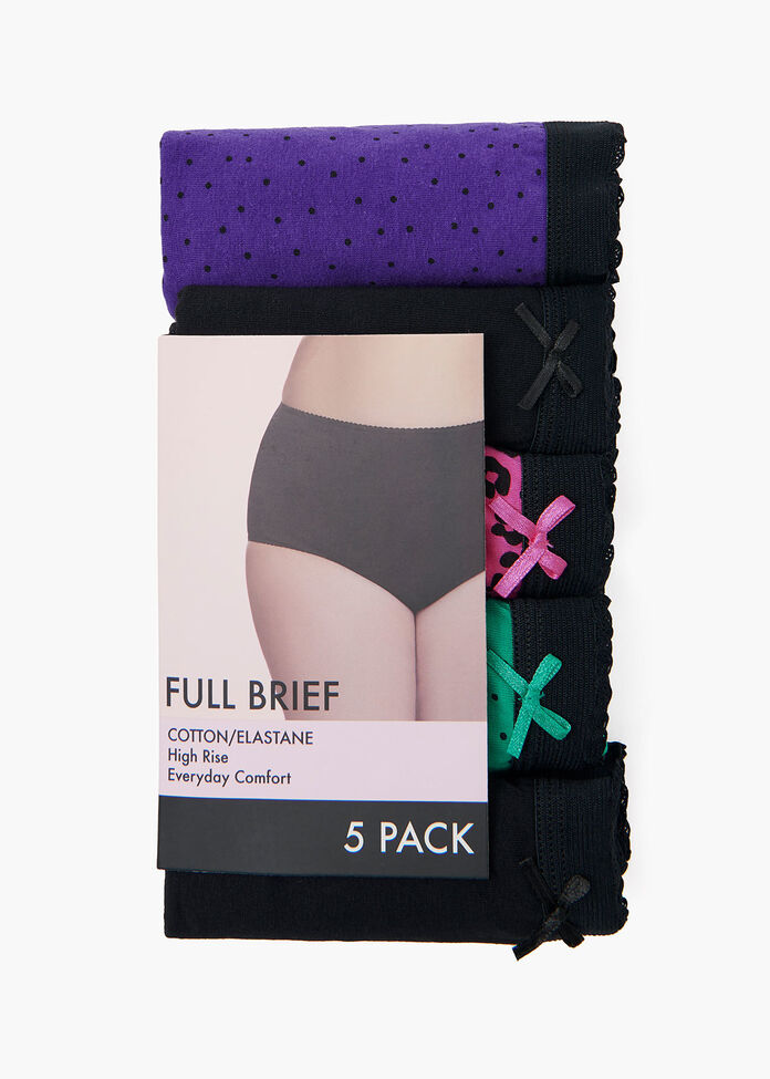 5 Pack Jewel Full Brief, , hi-res