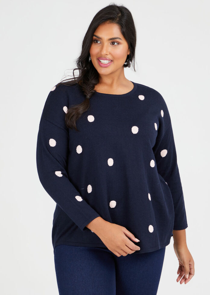 Bamboo Cotton Spot Jumper, , hi-res