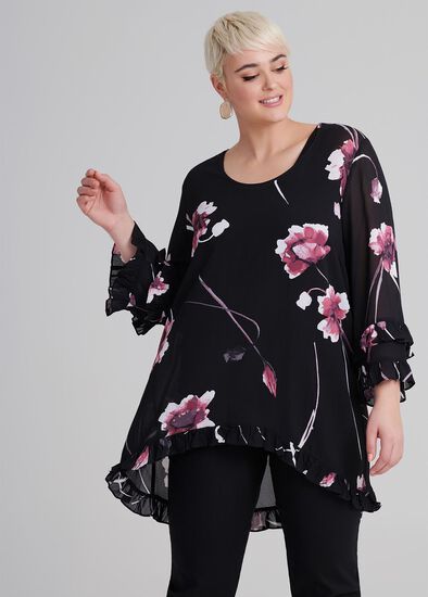 Plus Size Rosado Frill Top