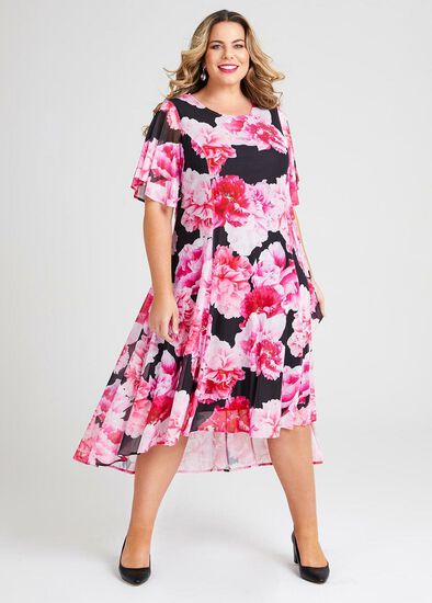 Plus Size Floral Dream Mesh Maxi Dress