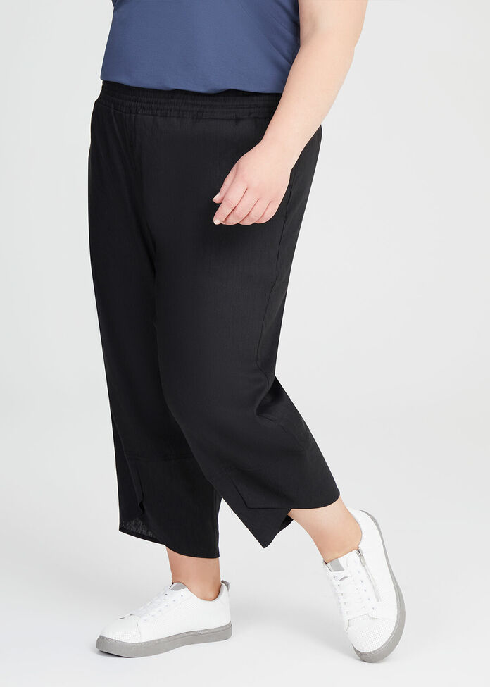 Petite Linen Del Ray Crop Pant, , hi-res