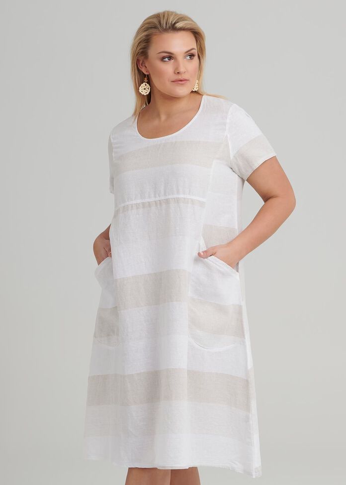 Felice Stripe Linen Dress, , hi-res