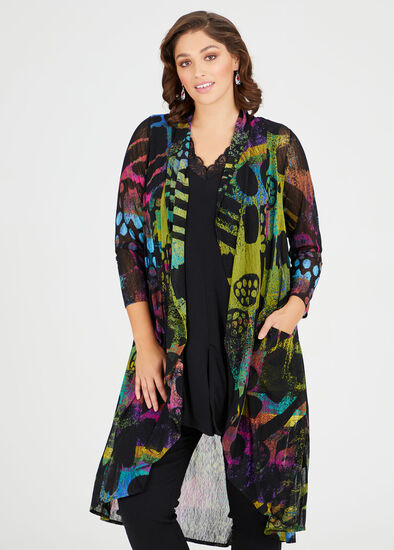 Plus Size Crazy Cool Mesh Cardigan