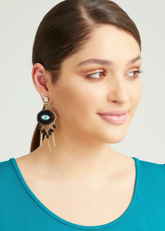 Eye Leaf Earrings, , hi-res