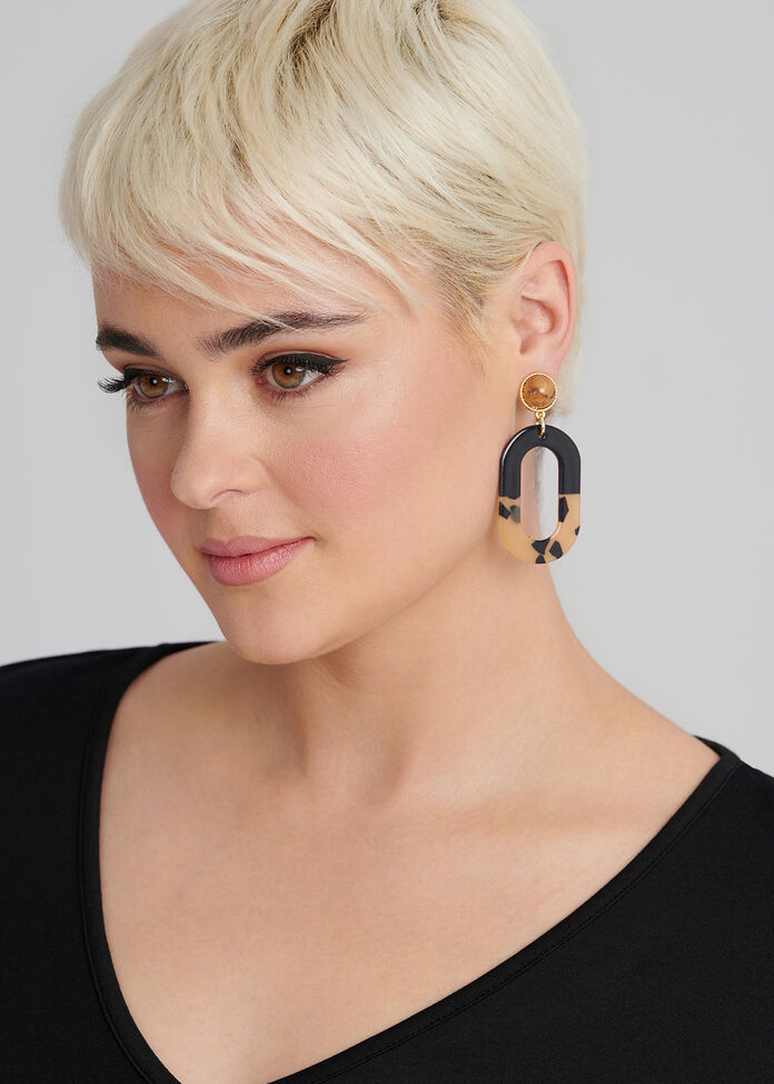 Oval Drop Earrings, , hi-res