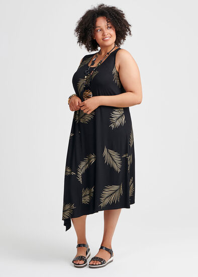 Plus Size Bamboo Gold Leaf Dress