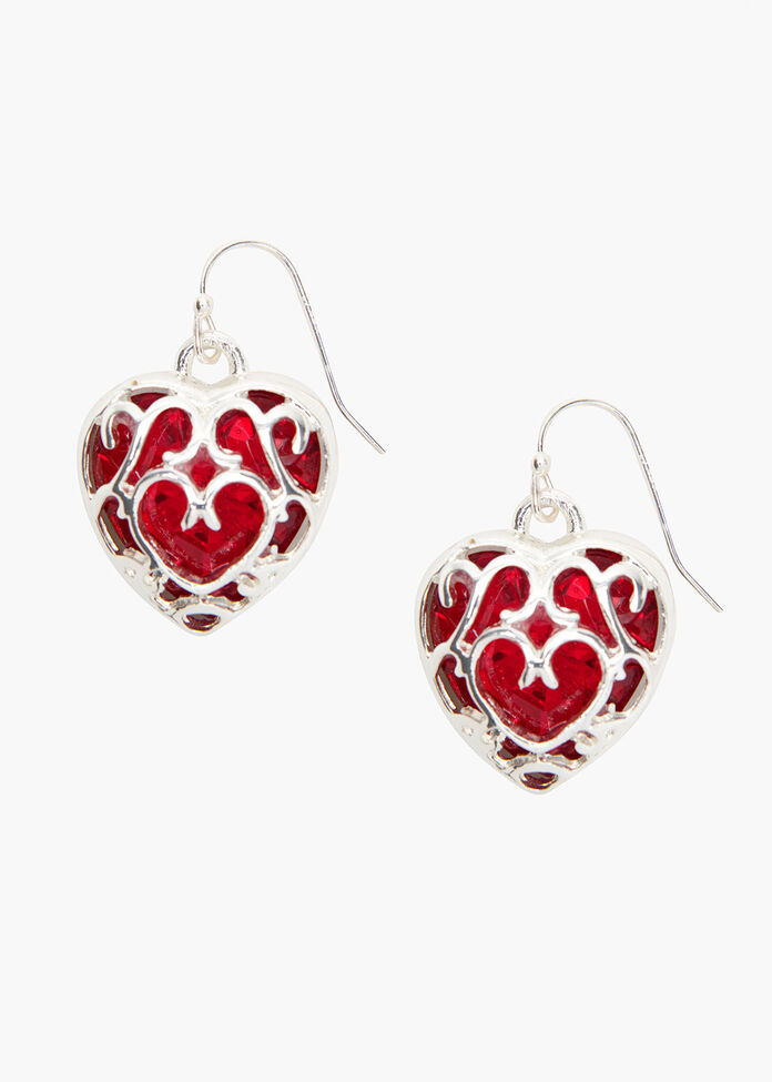 Faceted Filigree Earrings, , hi-res