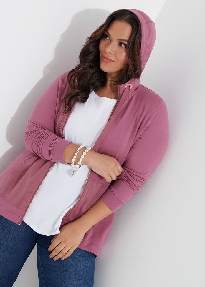 Bamboo Hooded Zip Top, , hi-res