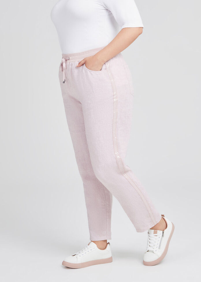 Latania Linen & Sequin Pant, , hi-res