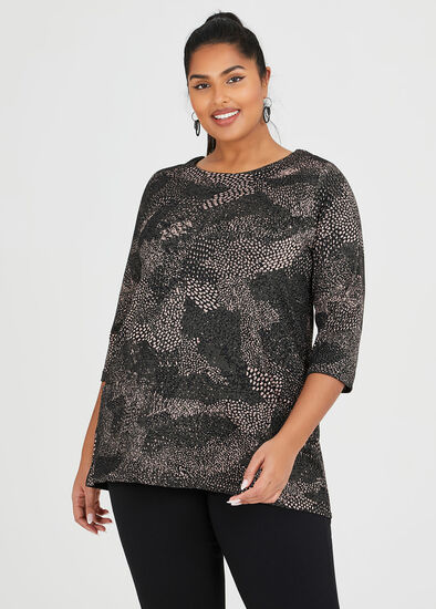 Plus Size Jacquard Knit Top