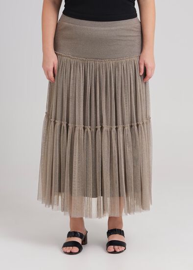 Plus Size Gathered Tulle Skirt