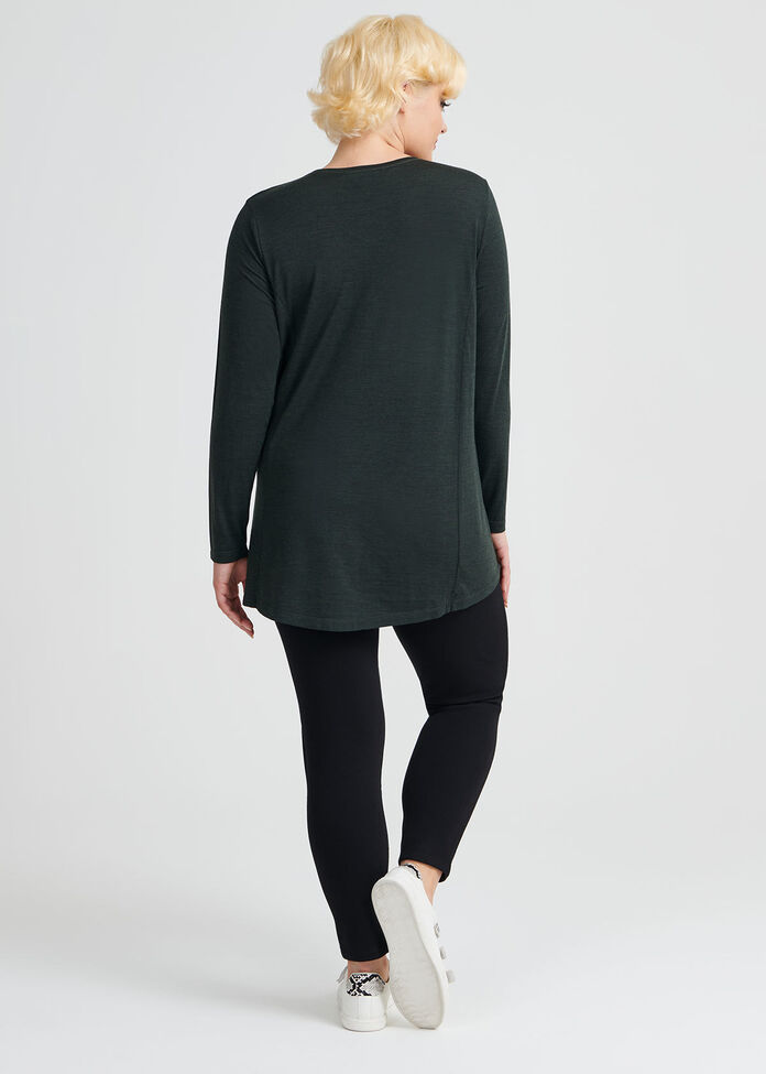 Wool Bamboo V-neck Top, , hi-res