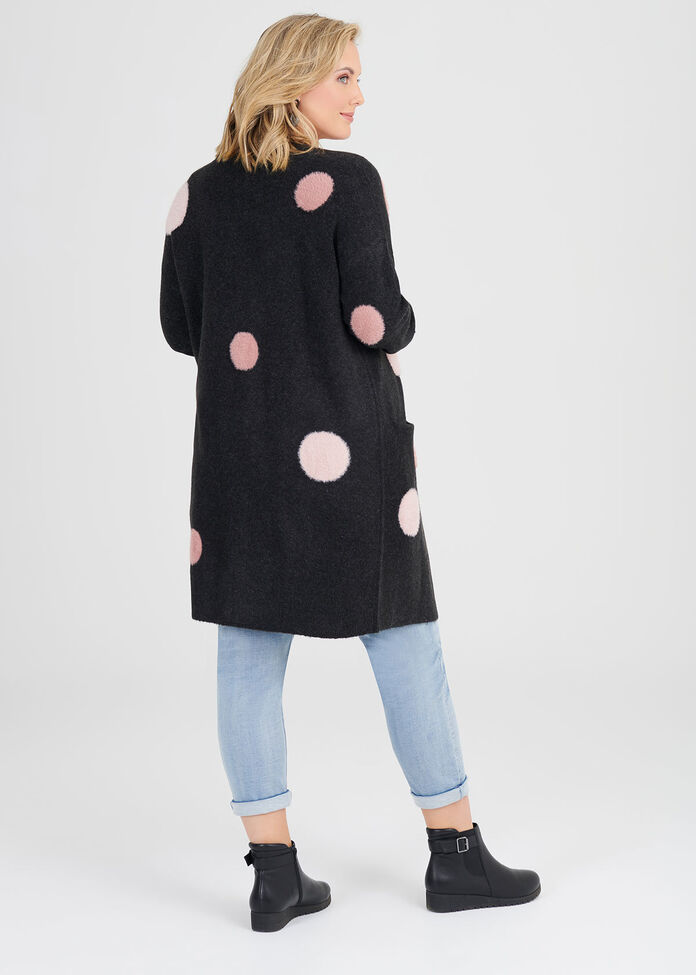 Textured Spot Cardigan, , hi-res