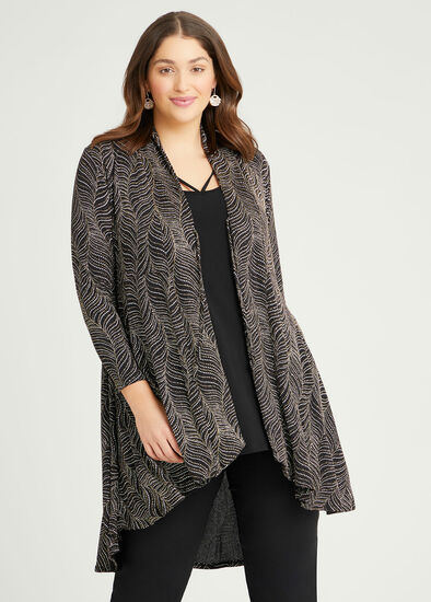 Plus Size Bronze Opulence Lurex Cardigan