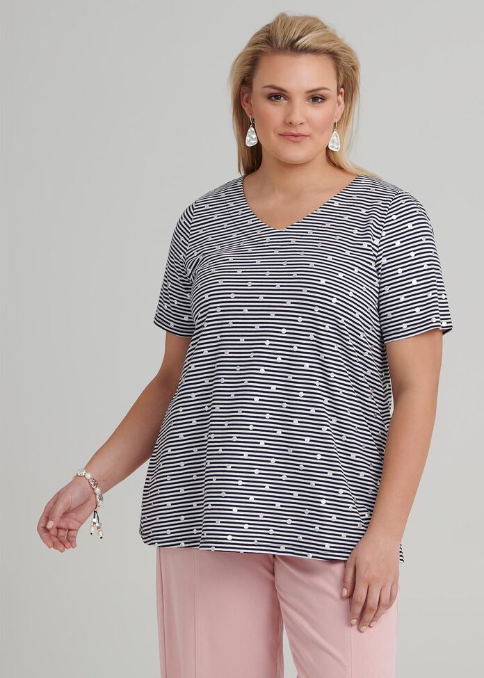 Mini Stripe And Spot Top, , hi-res