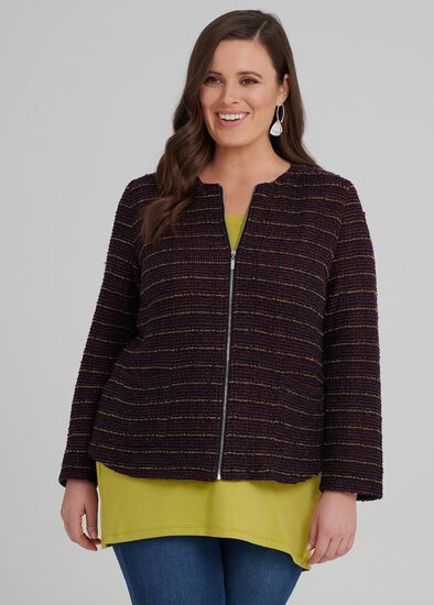 Plus Size Eclectic Boucle Cardigan