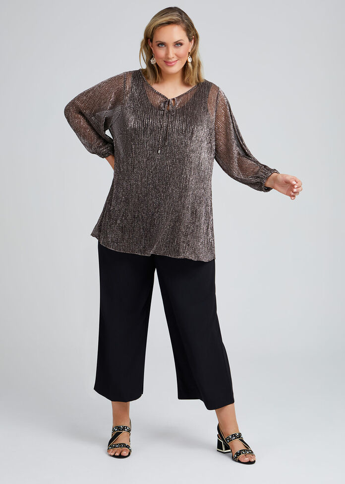 Juliet Shimmer Peasant Top, , hi-res