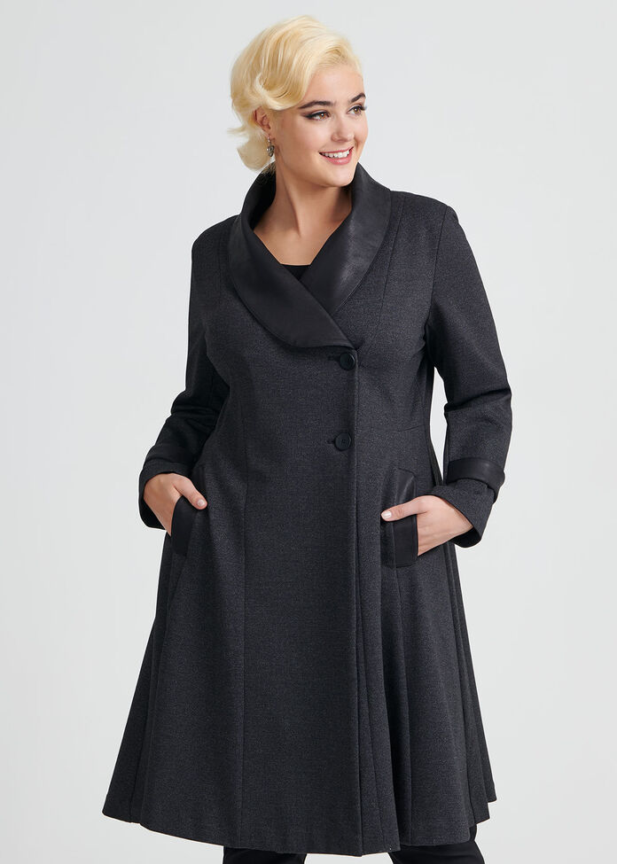 Herringbone Ponte Coat, , hi-res