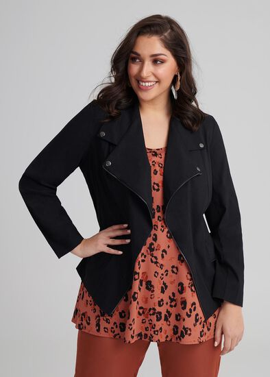 Plus Size Tencel Trapeze Jacket