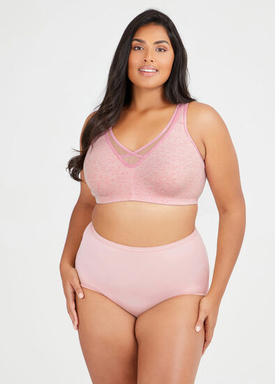 Plus Size Wirefree Mesh Trim Bra