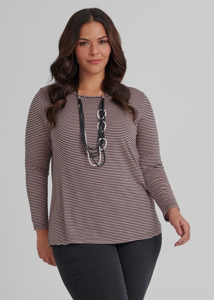 Wool Bamboo Stripe Top, , hi-res