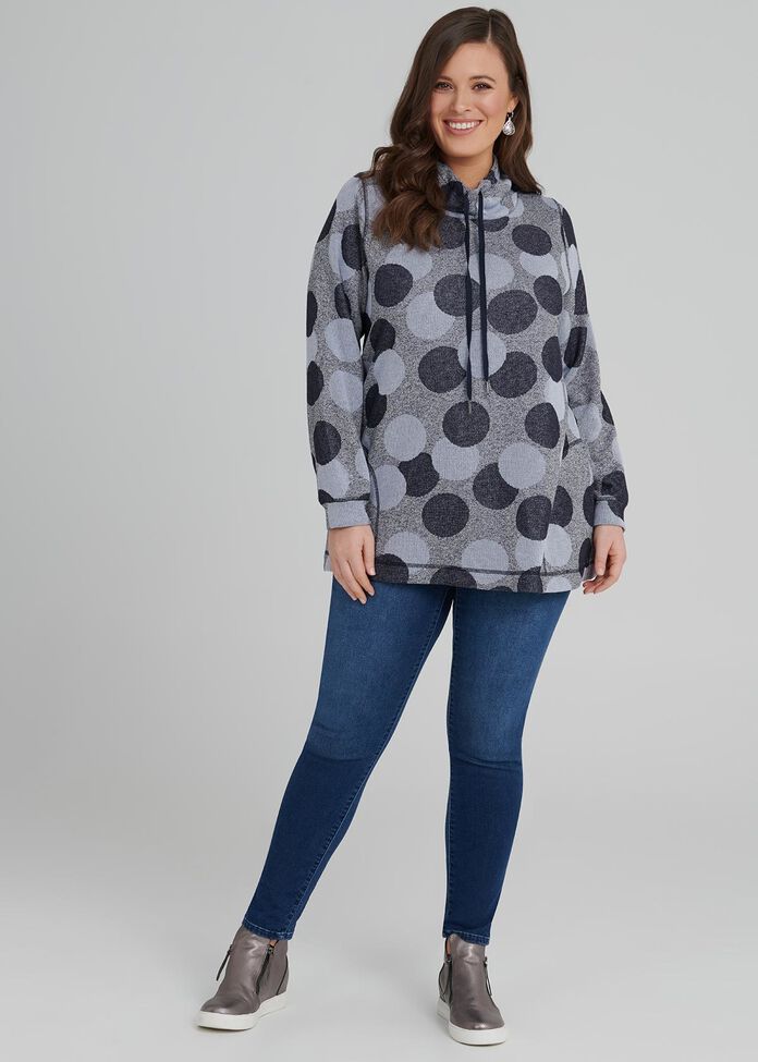 Jacquard Spot Top, , hi-res