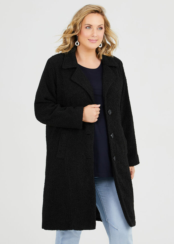 Teddy Boucle Coat, , hi-res