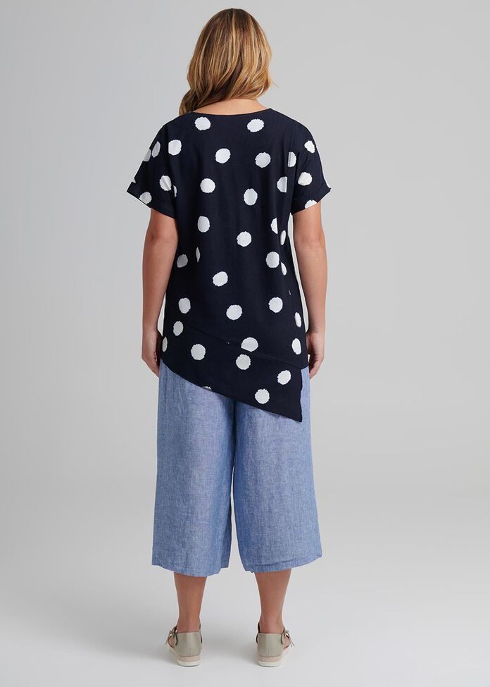 Shibori Spot Linen Top, , hi-res