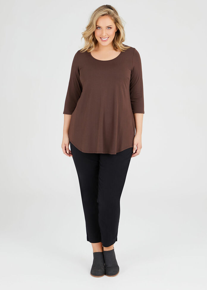 Bamboo Base 3/4 Sleeve Top, , hi-res