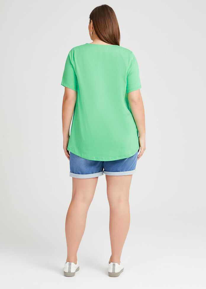 Organic V-neck Swing Basic Tee, , hi-res