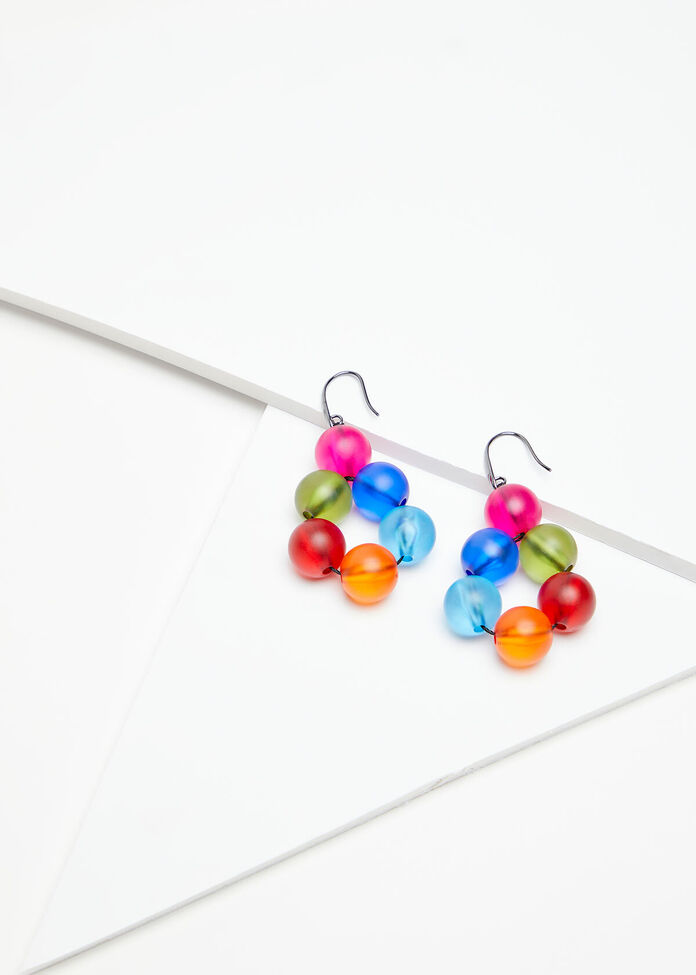 Bright Frosted Resin Earrings, , hi-res