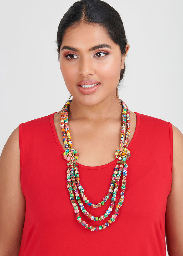 Layered Kantha Necklace, , hi-res