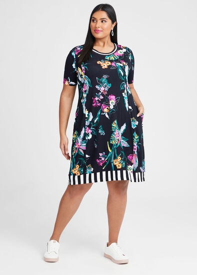 Plus Size Natural Floral Fever Dress