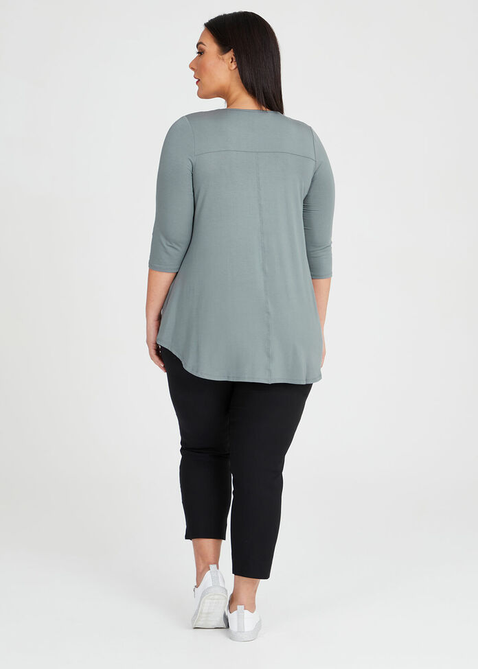 Bamboo Base 3/4 Sleeve Top, , hi-res