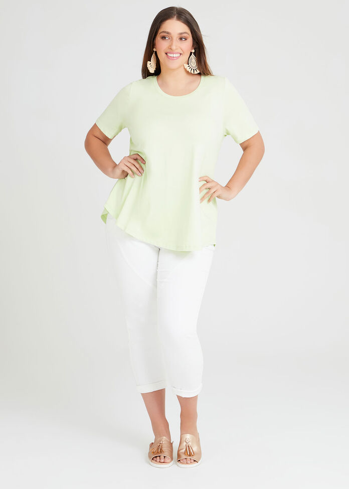 Organic Crew Swing Basic Tee, LIGHT APPLE, hi-res