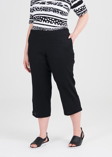 Plus Size Linen Breezy Crop Pant