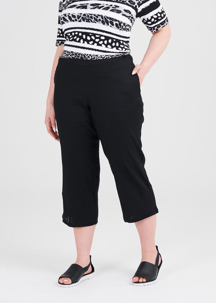 Linen Breezy Crop Pant, , hi-res