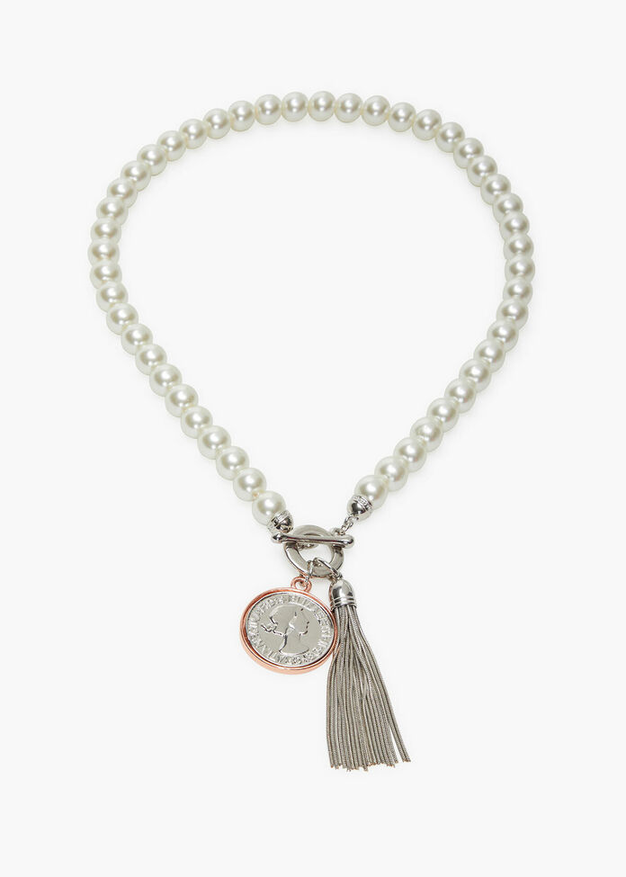 Pearl Tassel Necklace, , hi-res