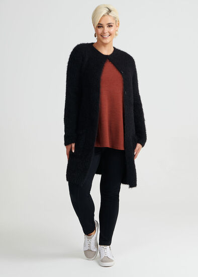 Plus Size Warm And Fuzz Cardigan