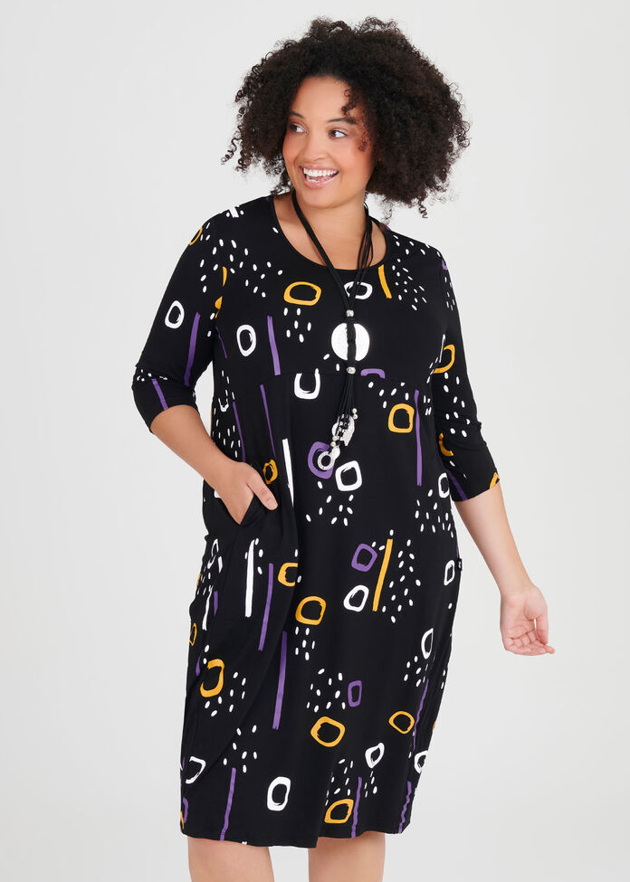 Natural Rain On Me Spot Dress, , hi-res