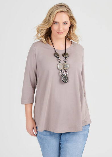 Plus Size Organic Crew Swing 3/4 Tee