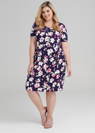 Plus Size Fuschia Floral Dress