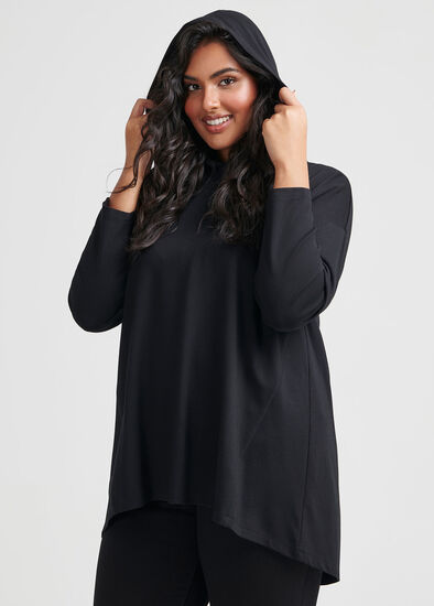 Plus Size Swing Hooded Ponti Top