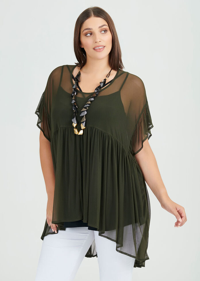 Mesh Celeste Top, , hi-res