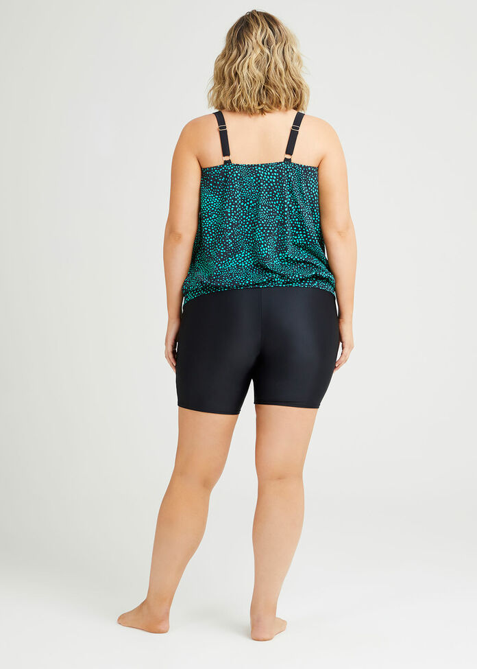 Dot Print Blouson Tankini, , hi-res