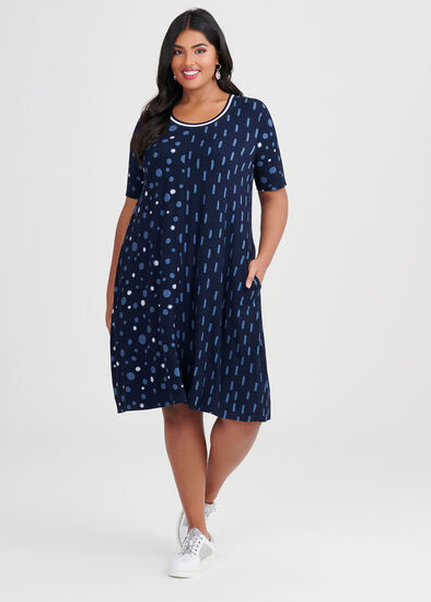 Plus Size Bamboo Dash & Dot Dress