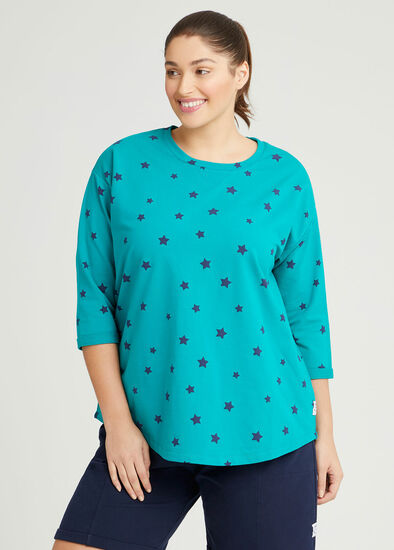 Plus Size Organic Star 3/4 Sleeve Sweat