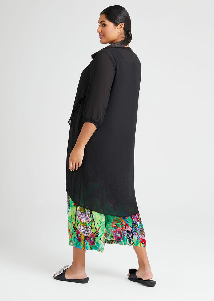 Chiffon Wrap Front Tunic, , hi-res