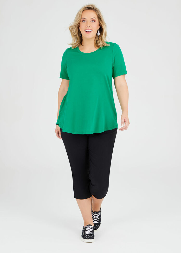 Tencel Trapeze Crop Pant, , hi-res