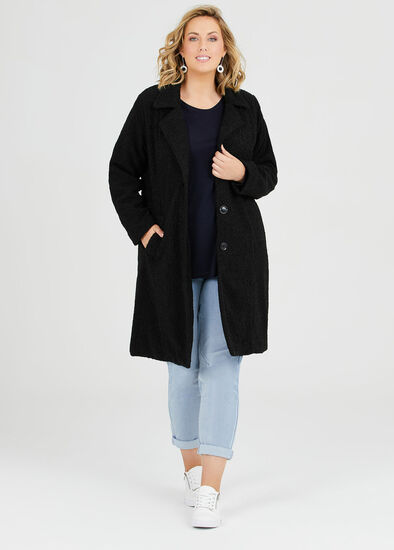 Plus Size Teddy Boucle Coat